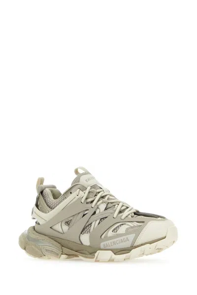 Balenciaga Two Tone Synthetic Leather And Fabric Sneakers In Neutral