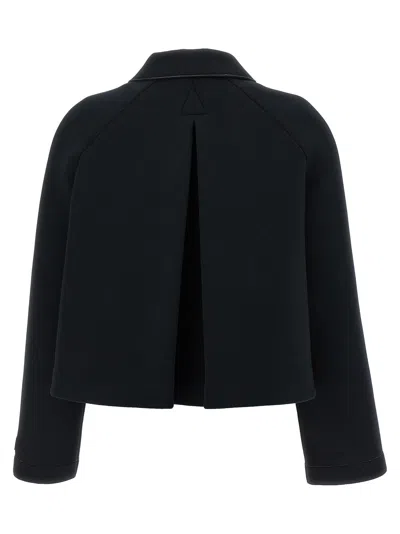 Marni Button-front Jersey Jacket With Classic Collar In Gray