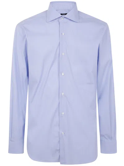 Barba Napoli Light Blue Cotton Button-down Shirt Barba