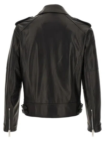 Dsquared2 Leather Biker Jacket In Black