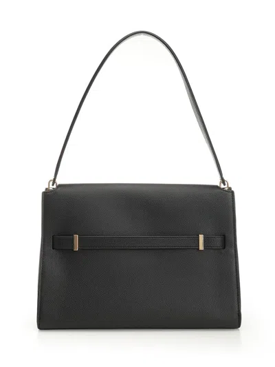 Tory Burch Structured Leather Shoulder Bag With Gold-tone Clasp