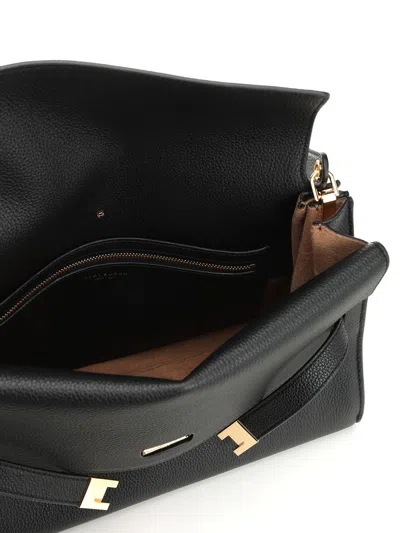 Tory Burch Structured Leather Shoulder Bag With Gold-tone Clasp