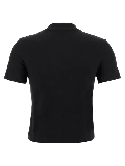 Jacquemus Black Fitted T-shirt With Logo Patch In Stretch Cotton Woman
