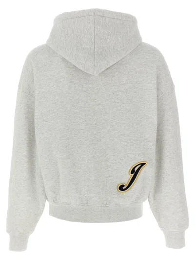 Jacquemus Hooded Sweater With Drawstring And Ribbed Finish In Gray