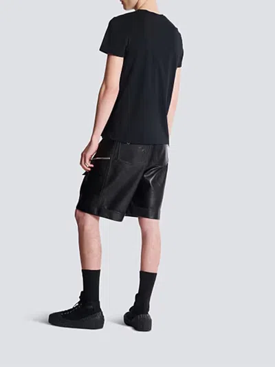 Balmain Logo Print T-shirt In Black