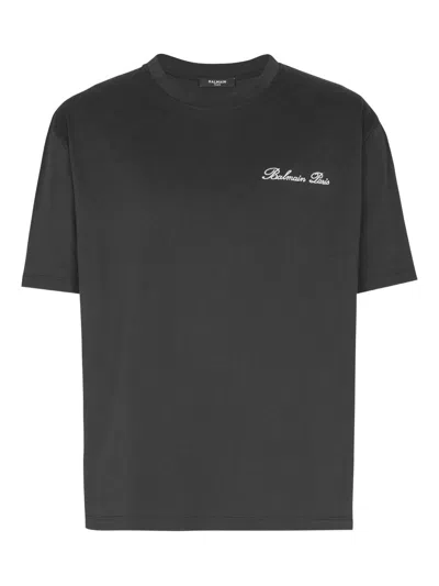 Balmain Iconic T-shirt In Gray