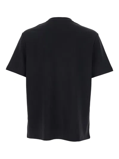 Balmain Black Crewneck T-shirt With Logo Print On The Front In Cotton Man In Black