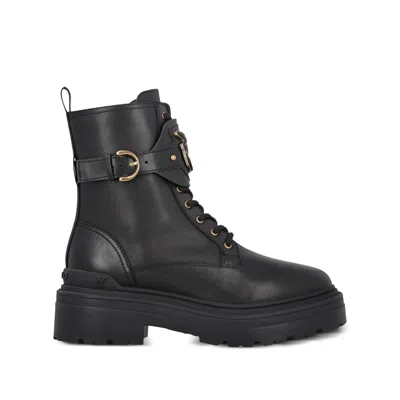 Pinko Mia 07 Leather Ankle Boots In Black
