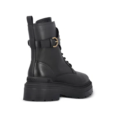 Pinko Mia 07 Leather Ankle Boots In Black