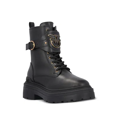Pinko Mia 07 Leather Ankle Boots In Black