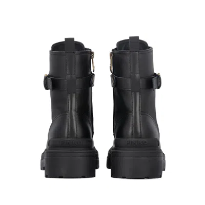 Pinko Mia 07 Leather Ankle Boots In Black