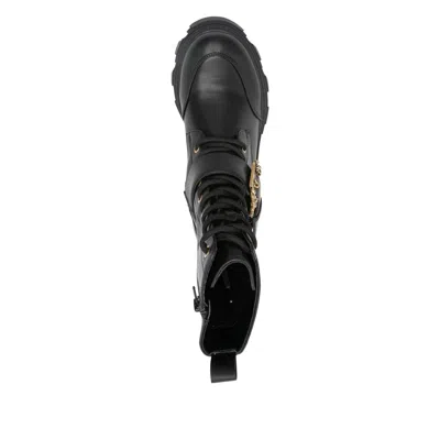 Versace Jeans Couture Buckle-embellished Boots In Black