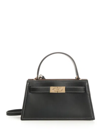 Tory Burch Lee Radziwill Pebble Mini Top Handle Handbags Black