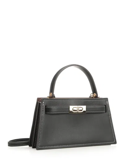 Tory Burch Lee Radziwill Pebble Mini Top Handle Handbags Black