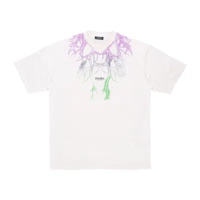 Phobia Men's Bicolor Lightning Print Tee White T-shirt In White