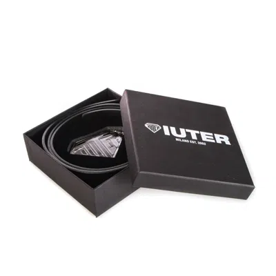 Iuter Men's Solid Logo Belt Black