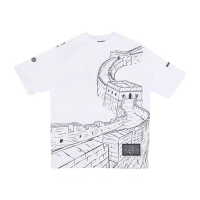 Dolly Noire Men's T-shirt Chinese Wall Outline Over Tee White