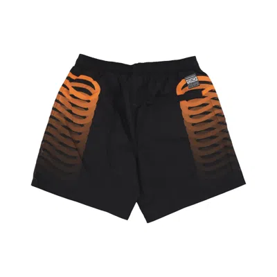 Propaganda Men's Ribs Swimtrunk Black/orange Swim Shorts In Black