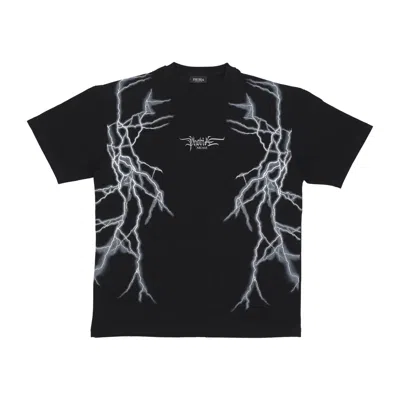 Phobia Men's Lateral Lightning Print Tee Black/white T-shirt In Black