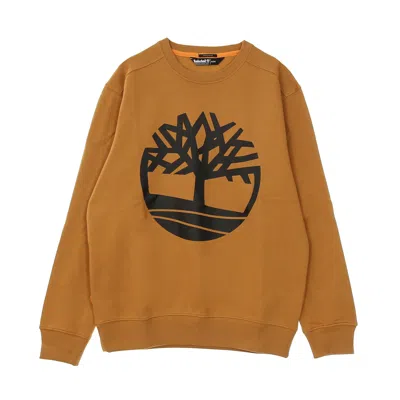 Timberland Men's Crewneck Sweatshirt Core Logo Crewneck Brushback Wheat Boot/black In Orange