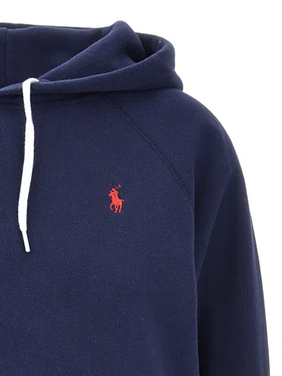 Polo Ralph Lauren Logo Embroidery Hoodie Sweatshirt Blue In Blue