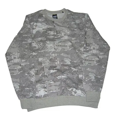 Crooks Castles Crooks & Castles Men's Crewneck Sweatshirt Crewneck "tactics" Gray Map Camo