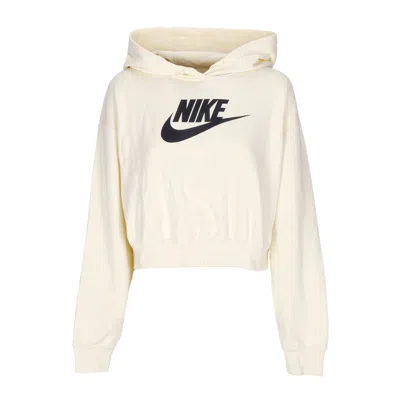 Nike Women's Cropped Hoodie W Sportswear Club Fleece Graphic Oversized Crop Hoodie Coconut Milk/black