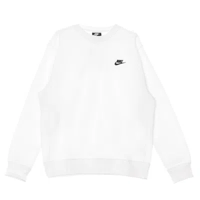 Nike Tech Fleece-lined Crew-neck Sweatshirt In White