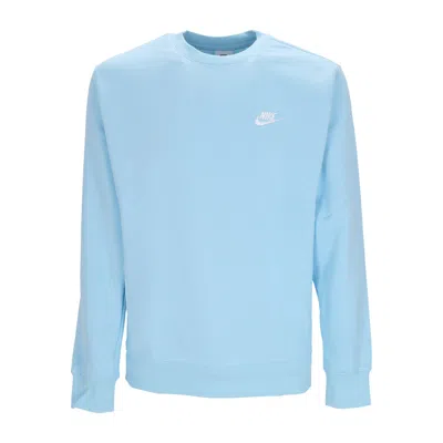 Nike Club Crew Bb Men's Crewneck Sweatshirt Charcoal Heather/white In Blue