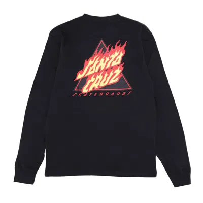 Santa Cruz Flamed Not A Dot Men's Long Sleeve T-shirt L/s Tee In Black