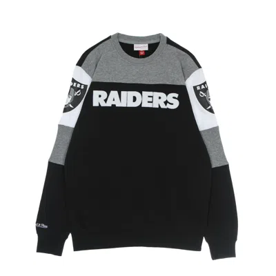 Mitchell & Ness Men's Crewneck Sweatshirt Nfl Overtime Fleece Crew Oakrai In Black