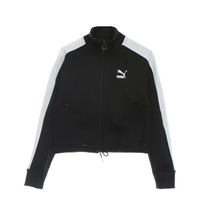 Puma Women's Lightweight Turtleneck Cropped Sweatshirt T7 Crop Track Jacket Black