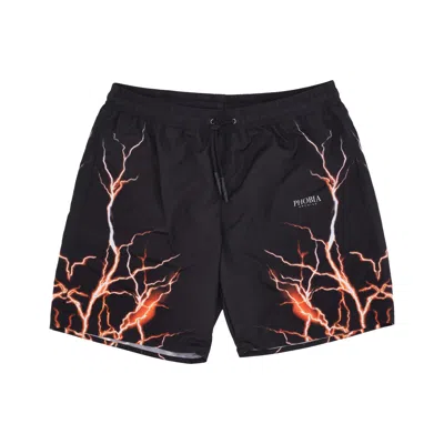 Phobia Lightning Swimwear Men's Swim Shorts Black/orange In Black