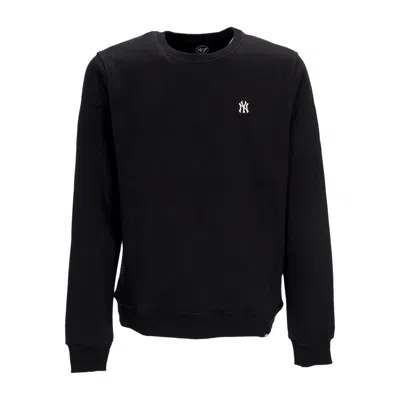 47 Brand Mlb Base Runner Men's Crewneck Sweatshirt Emb Echo Crew Neyyan Jet Black In Black