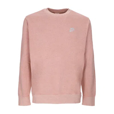 Nike Club+ Bb Crew Revival Canyon Rust Men's Crewneck Sweatshirt In Pink