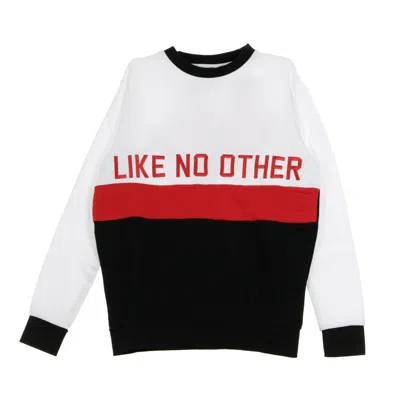 Kappa Authentic Bethek Men's Crewneck Sweatshirt White/black/red In Black