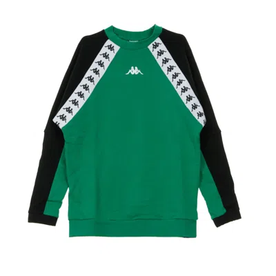 Kappa Authentic Men's Crewneck Sweatshirt Barmis Green/black/white In Green