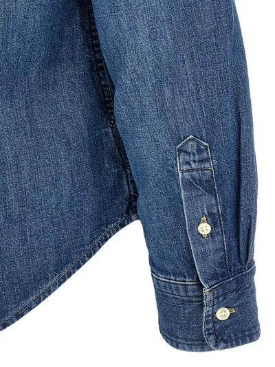 Polo Ralph Lauren Long Sleeve Button Front Shirt In Blue