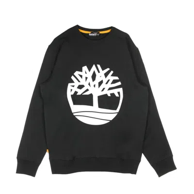 Timberland Men's Crewneck Sweatshirt Core Logo Crewneck Brushback Black/white In Black