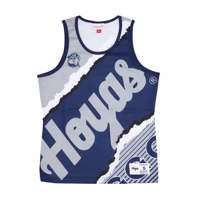 Mitchell & Ness Men's Basketball Vest Ncaa Jumbotron 2.0 Mesh Tank Geohoy In Blue