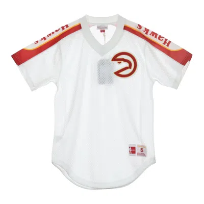 Mitchell & Ness Men's Nba Winning Team Mesh V-neck Atlhaw Shirt In White