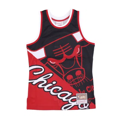 Mitchell & Ness Men's Black Chicago Bulls Big Face 5.0 Fashion Tank Top In Red