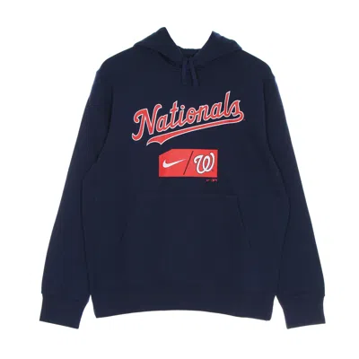 Nike-mlb Men's Hoodie Mlb Team Lettering Club Pullover Hoodie Wasnat Midnight Navy