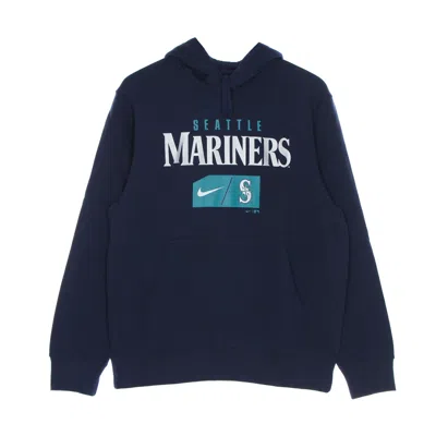Nike-mlb Men's Hoodie Mlb Team Lettering Club Pullover Hoodie Seamar Midnight Navy