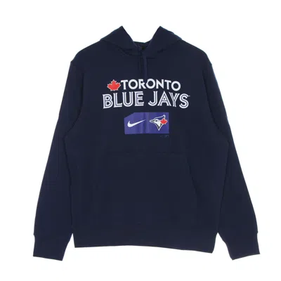 Nike-mlb Men's Hoodie Mlb Team Lettering Club Pullover Hoodie Torblu Midnight Navy
