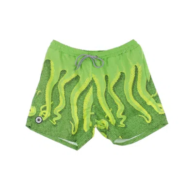 Octopus Cnc Swim Trunks Men's Swim Shorts Kiwi/lime In Green