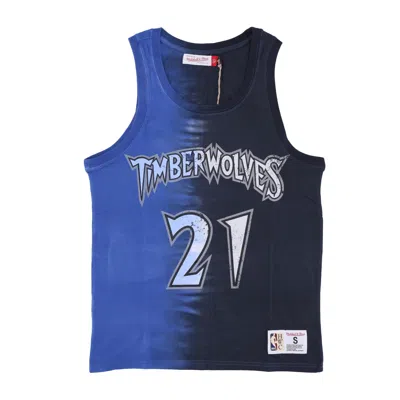 Mitchell & Ness Men's Nba Vertical Tie Dye Tank Hardwood Classics No 21 Kevin Garnett Mintim In Blue