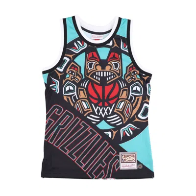 Mitchell & Ness Basketball Type Men's Tank Top Nba Big Face Fashion Tank 5.0 Hardwood Classics Vangri Teal In Blue