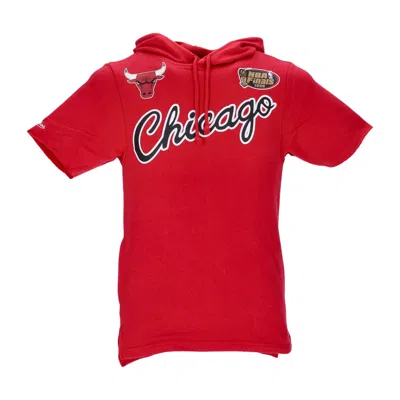 Mitchell & Ness Men's Lightweight Short Sleeve Hoodie Nba Game Day French Terry Hoodie Hardwood Classics Chibul In Red