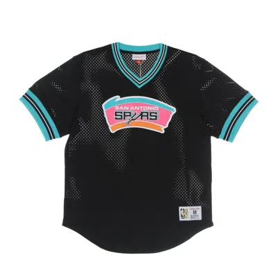 Mitchell & Ness Men's Nba Unbeaten Mesh V Neck Hardwood Classics Saaspu Jacket In Black